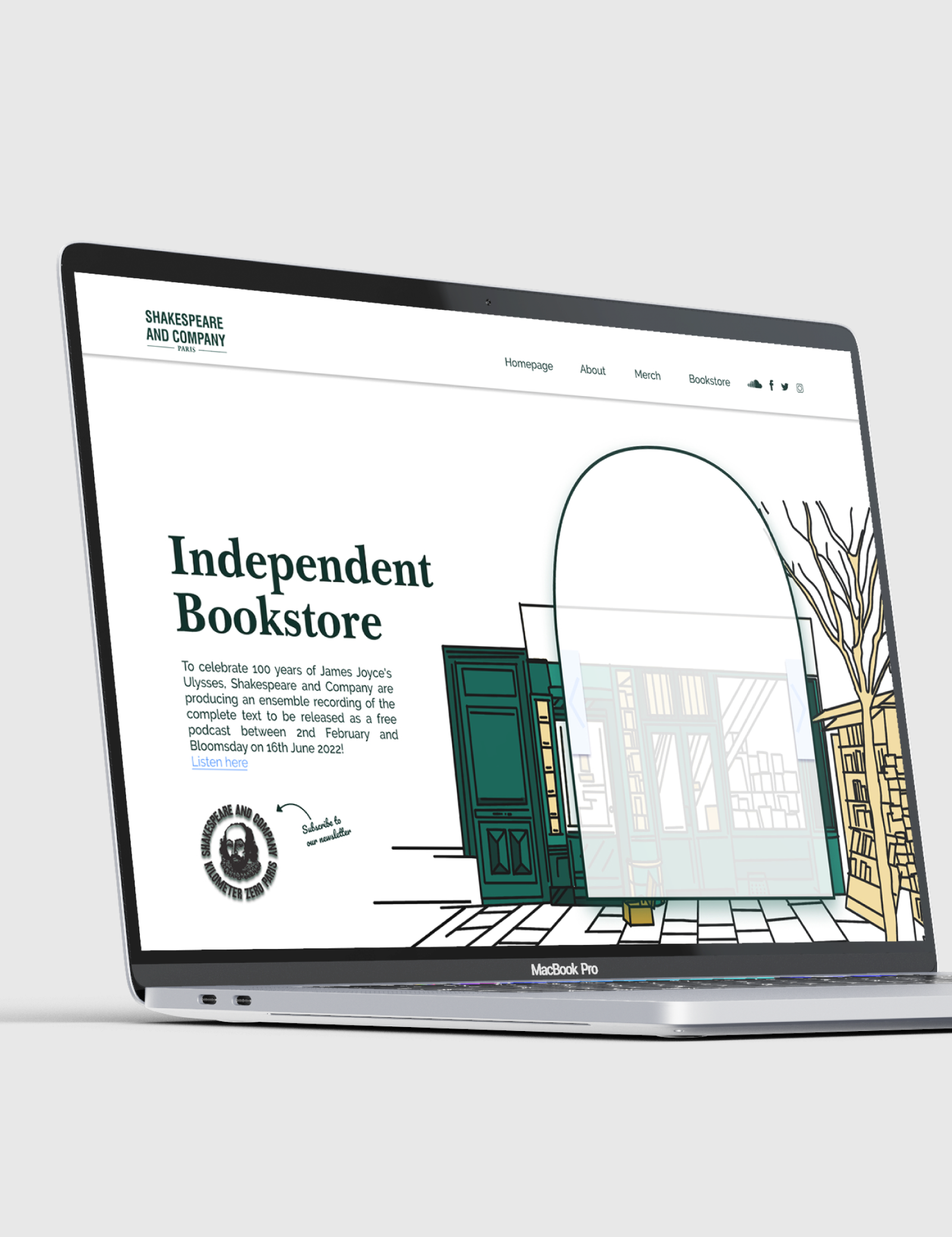 Shakespeare & co. webdesign UX/UI Anna Grenier de Cardenal graphic designer and art director